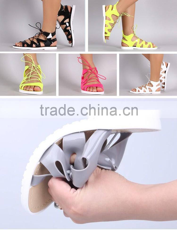Unique design soft PVC jelly ladies fancy shoes