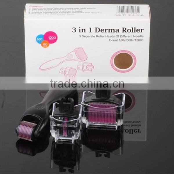 Easy Operational 3in1 Skin Needle Derma Roller For Acne Scar