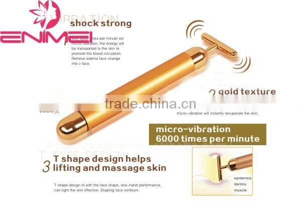LED 24K Gold-plating Energy Beauty Bar gold massage bar of facial massager