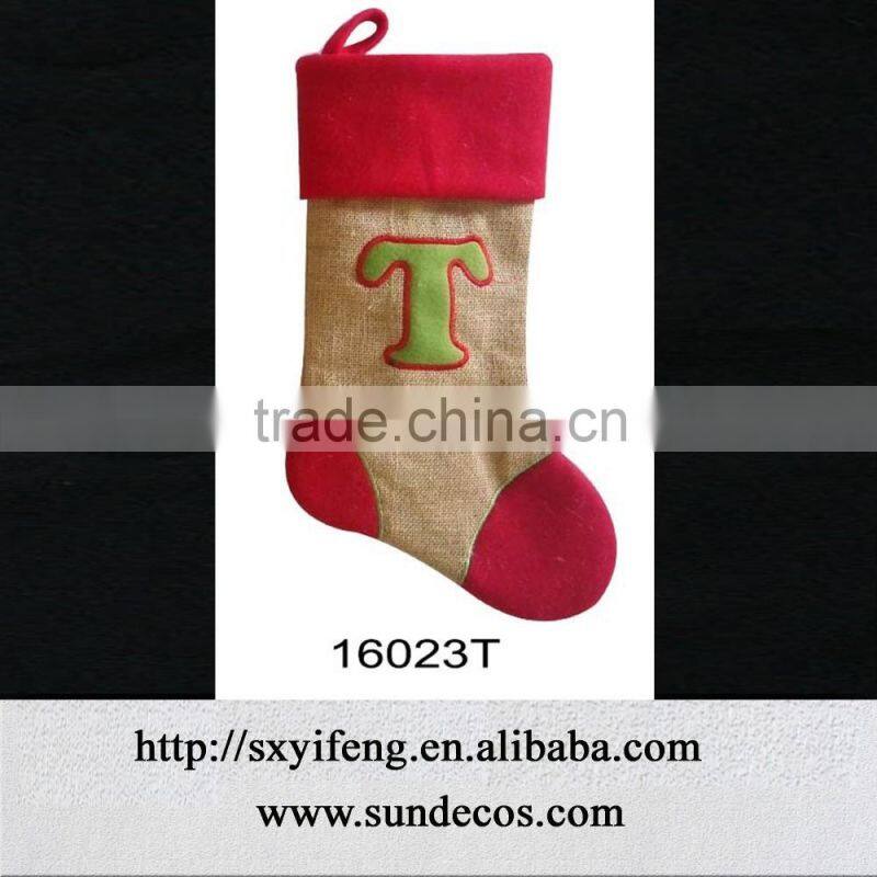 hot selling jute christmas stocking