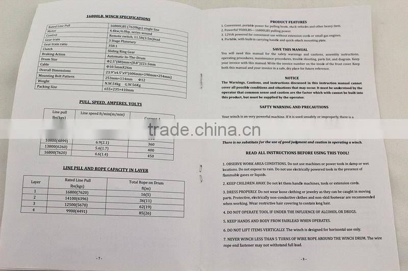 12V 8000LB Electric Winch,SUV winch,truck winch