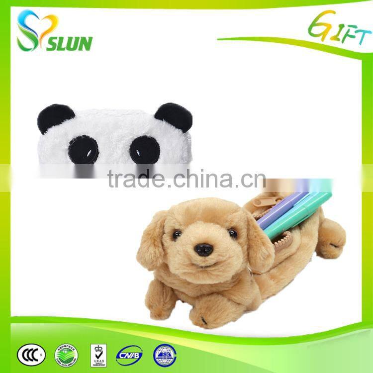 Soft Animal Cow Pencil Case Bags Round Shape Plush Cow Pencil Case