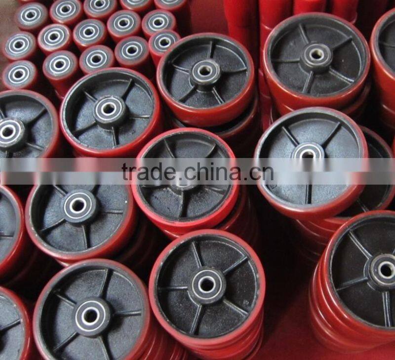 Heavy duty red pu caster wheel in hot supplying