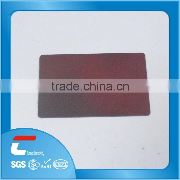 blank aluminum card with brown color glossy finish / custom blank aluminum card