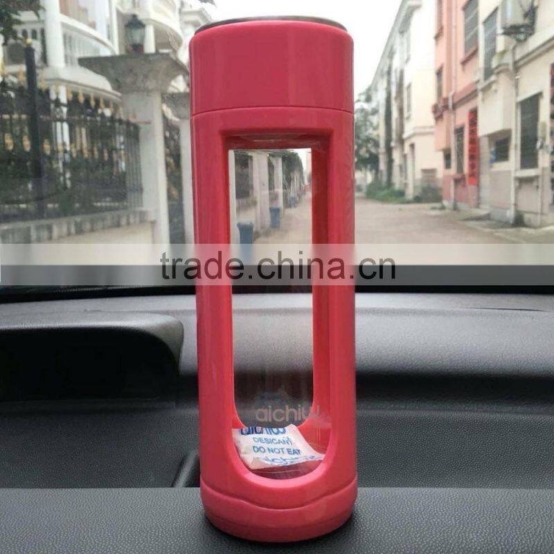 BPA-Free Glass Water Bottle with Lid protable