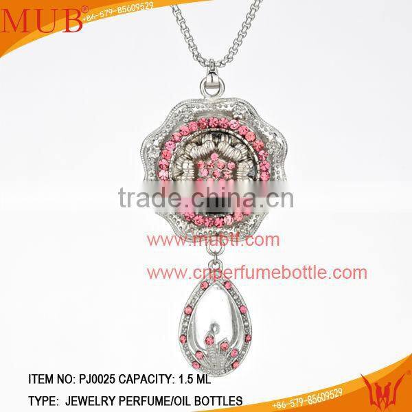 Medal Shape Jewelry Pendant Glass Perfume bottle jewelry