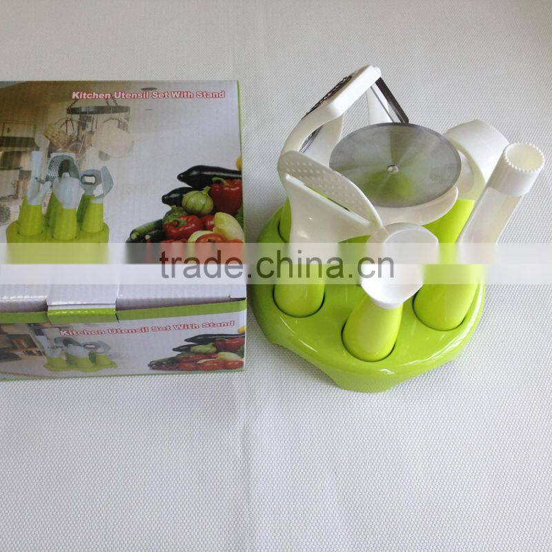 7 Components Eco-friendly Kitchen Utensil Set With Stand