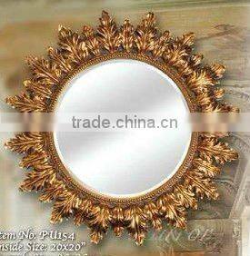 Wooden classical hand carved wall mirror, MOQ:1PCS(B70127)