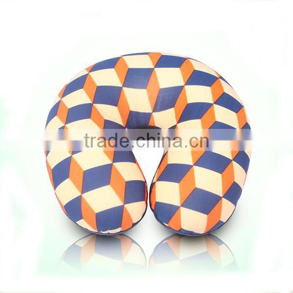 Hot Sale Sewing Stuffed Cotton Red Smiley U Shape Pillow