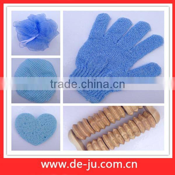 Mesh Flower Pink Sponge Soap Flower Blue Adult Bath Set