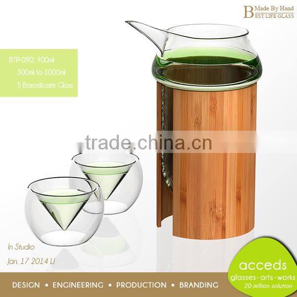 Personalized Insulated Borosilicate Glass Point Of Teaware