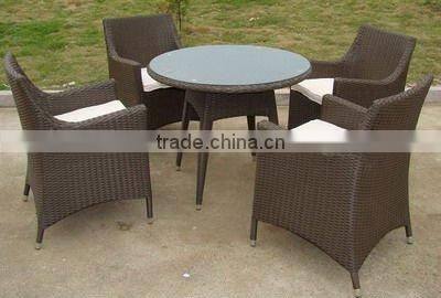 outdoor furniture Brown rattan table chairs