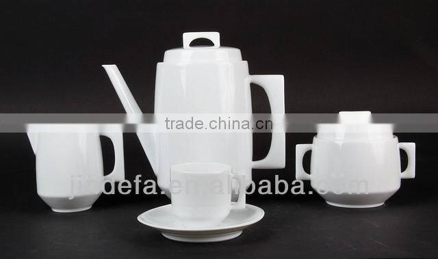 white porcelain tea set for hotel