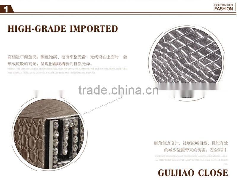 E106 postmodern western-style high quality stainless steel crocodile PU tv stand/cabinet