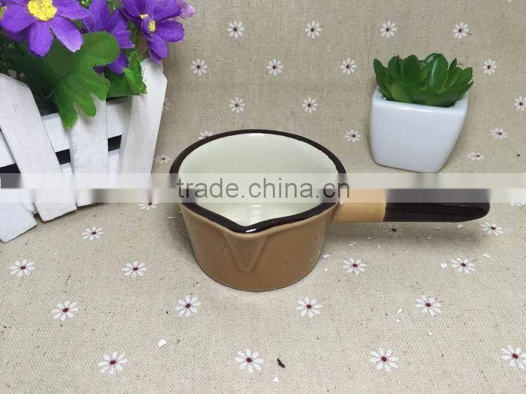 Stocked korean style colorful single handle cheap ceramic pots