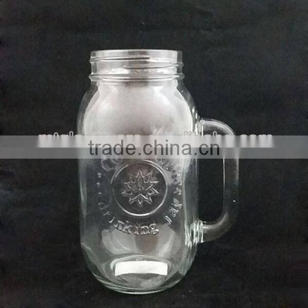 Glass mason jar with decal 5153