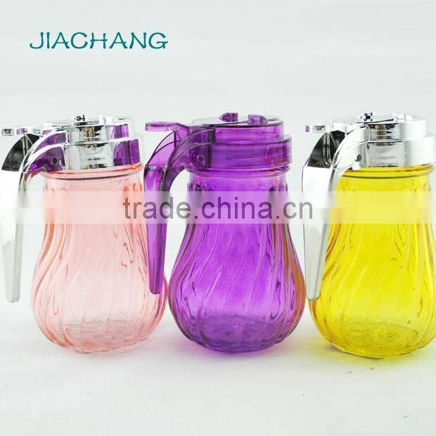 spray colored glass soybean oil dispenser jar with push pull cap