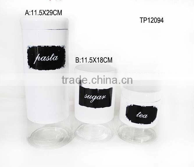 white spraying plastics cylinder chalkboard glass container with lid