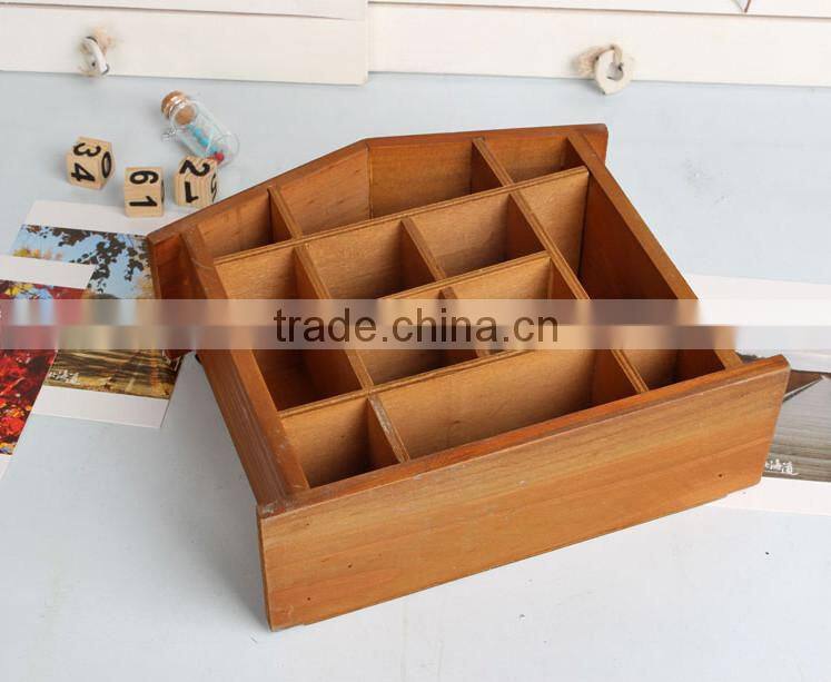 2016 refined desktop Mini wooden storage bins custom printed wood bins cheap and nice desktop mini wood boxes
