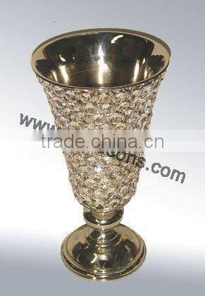 votive round crystal beaded votive candle stand