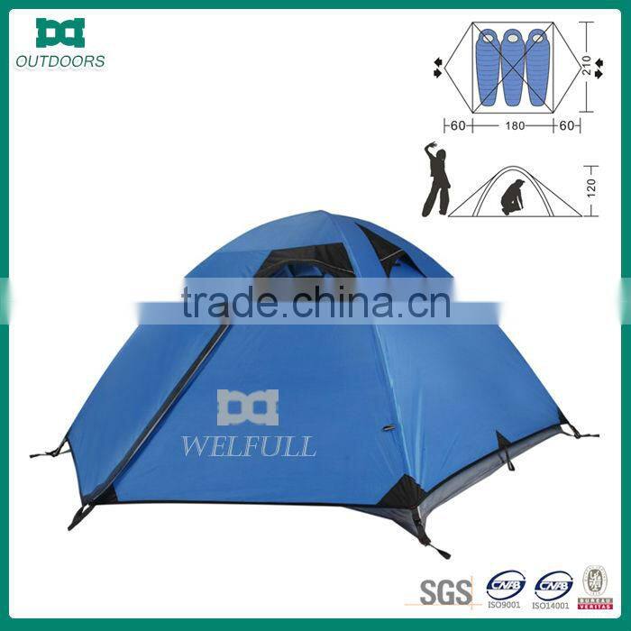 Portable lightweight 2 person mountain dome tent