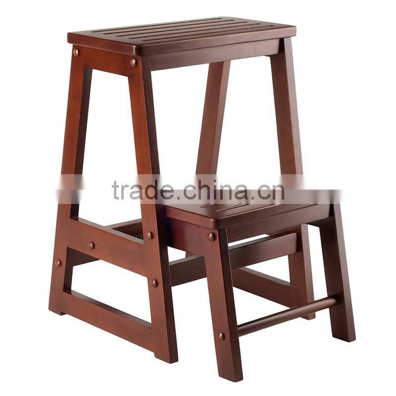 2 tier beech Wood fold step stool new design folding stool wholesale