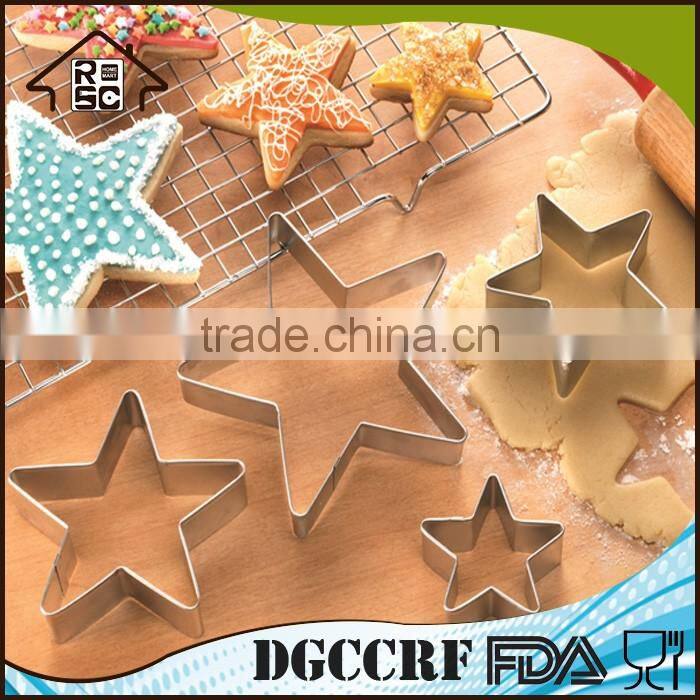 NBRSC 4PCS Baking Metal Star Shape Fruit Biscuit Pastry Cookie Cutter set
