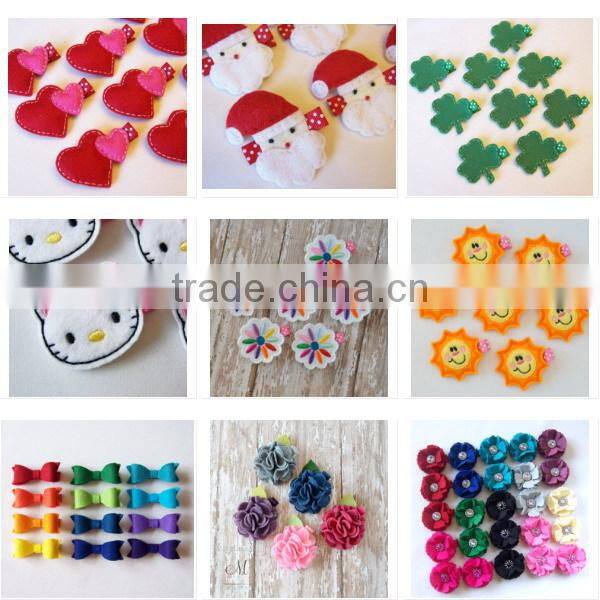 2017 new fashion hot cheap craft wholesale handmade felt decorative headbands fabric flower garment accessories for hat and cap