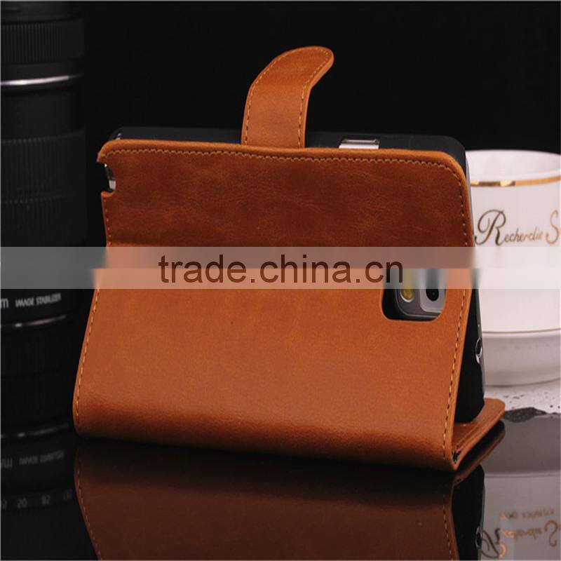 High quality crazy-horse PU card bumper/pocket cell phone case for Samsung