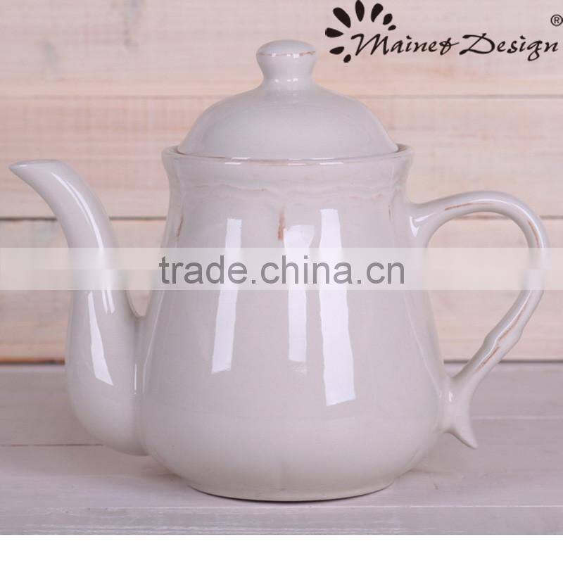 Cheap price Ceramic water pot,China Wholesale stoneware embossed water pot
