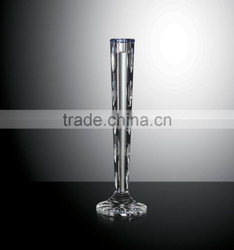 Handmade crystal glass table white 3 arm candelabra with 3 arm