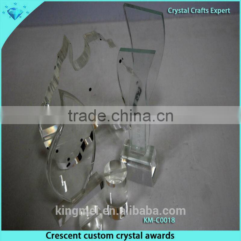 Crystal blank throphy stand for weeding decoration