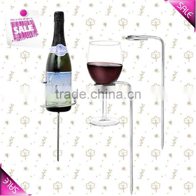 90 x 90 x 406mm chrome plated Metal wine bottle stand