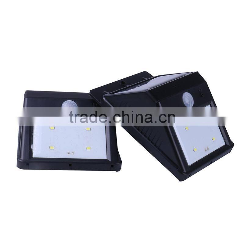 T0c20 4 LED Waterproof Outdoor solar motion sensor wall light Light for Patio, Deck, Yard, Garden with Auto On/Off