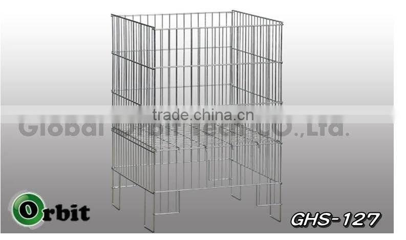 Metal Foldable Stackable Container Storage Cage Wire Mesh Basket