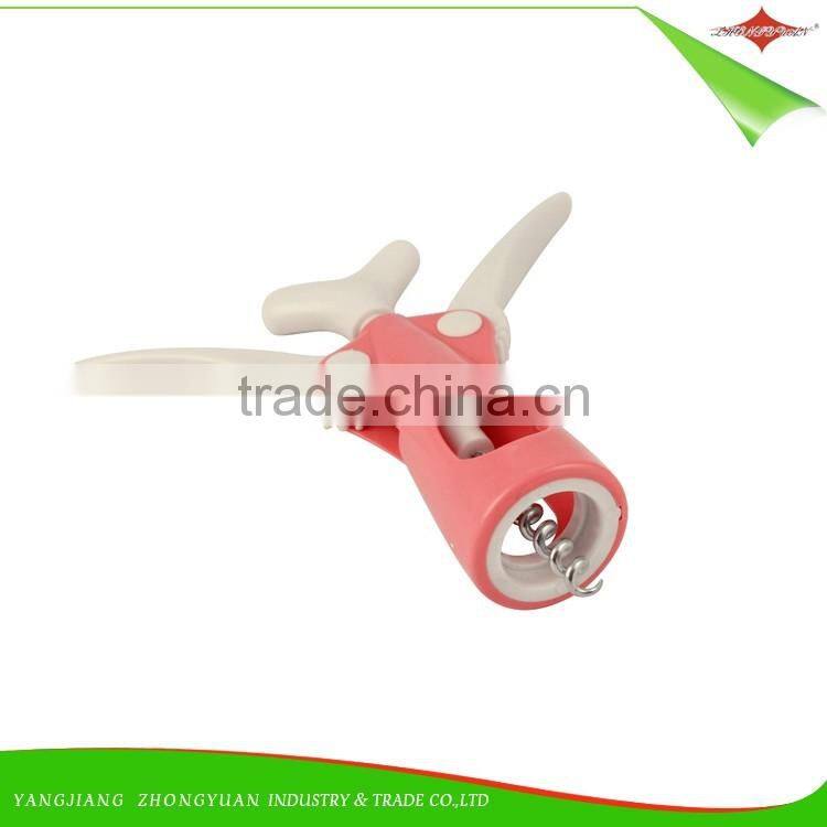 ZY-K1002 hot selling plastic red wine corkscrew opener