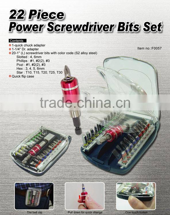 22 Piece Power Screwdriver Bits Set