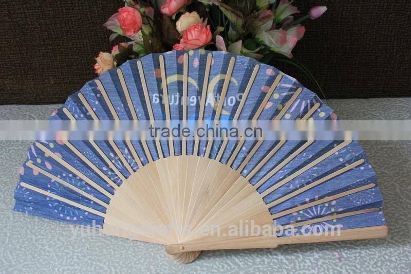New style Spanish wood folding fan for promotion