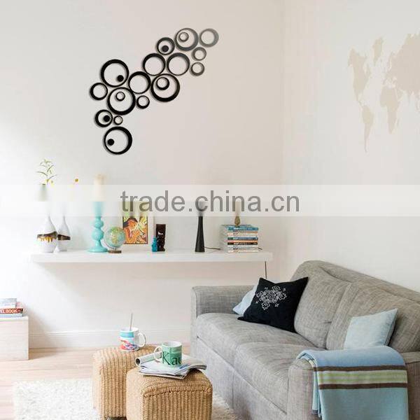 Fashion decorative circle DIY wall sticker , 3D sitting room custom wall stickers TV setting post