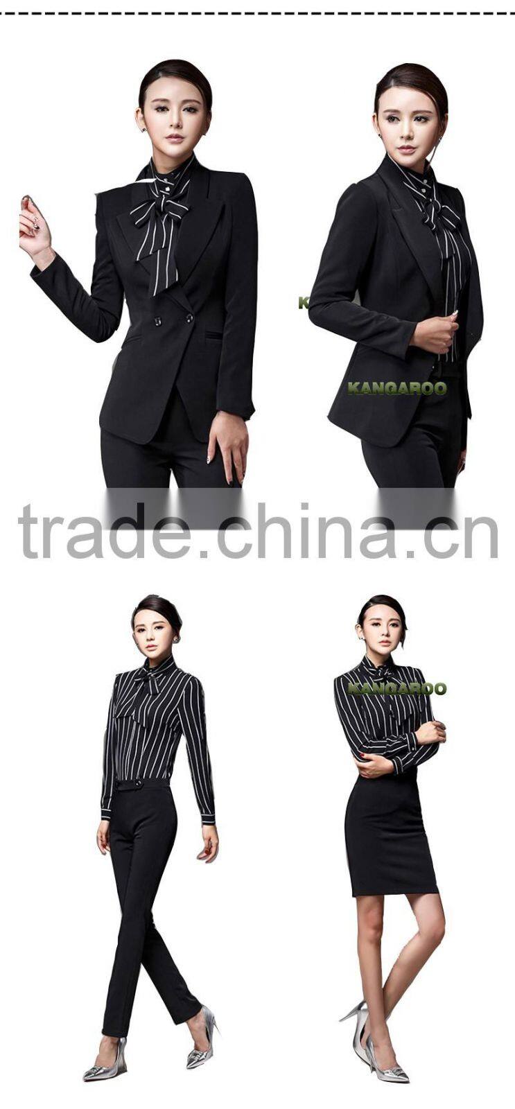 65% Polyester 35% Viscose Fabric Business Office Uniform Designs For Fat Women