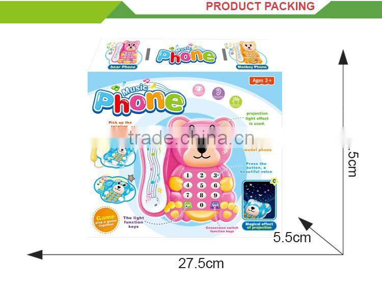 Hot selling toy musical projection mobile baby phone toy
