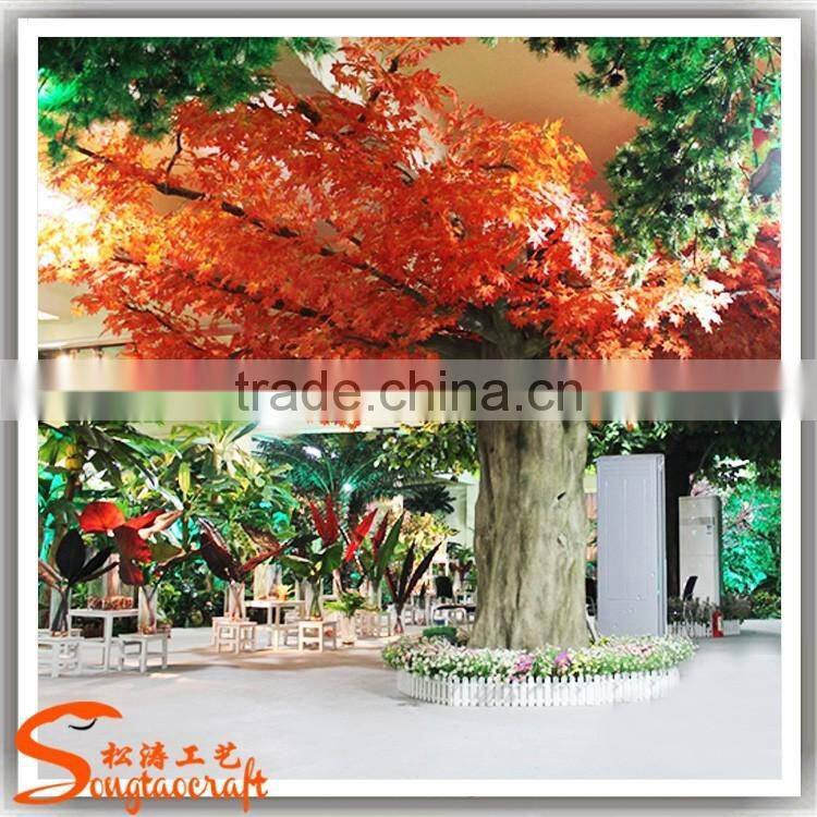 Large outdoor decoration artificial tree home decoration artificial maple tree fiberglass fake artificial red maple tree