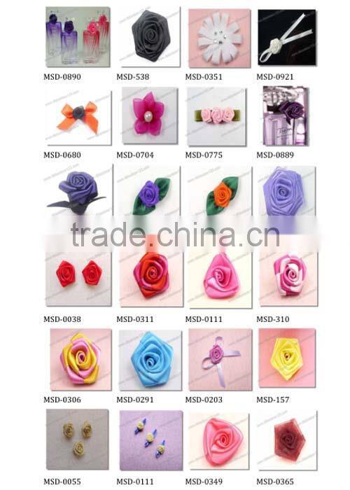 pure handmade Stretch satin ribbon flowers design