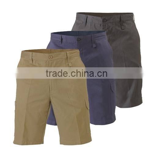 Multi-pocket Working Trousers Cotton Drill Mens Cargo Shorts
