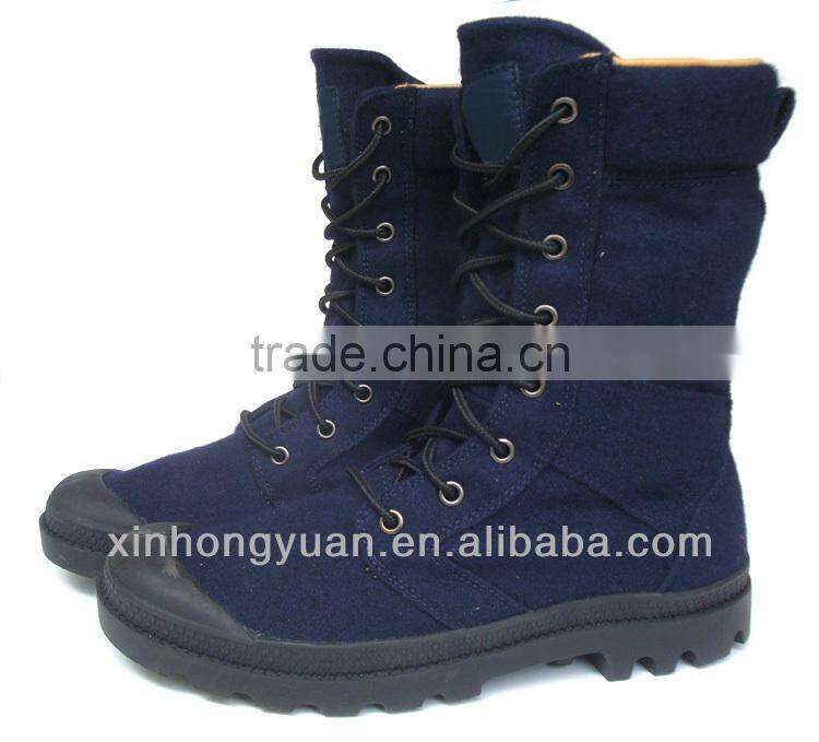 grey wool felt military boots