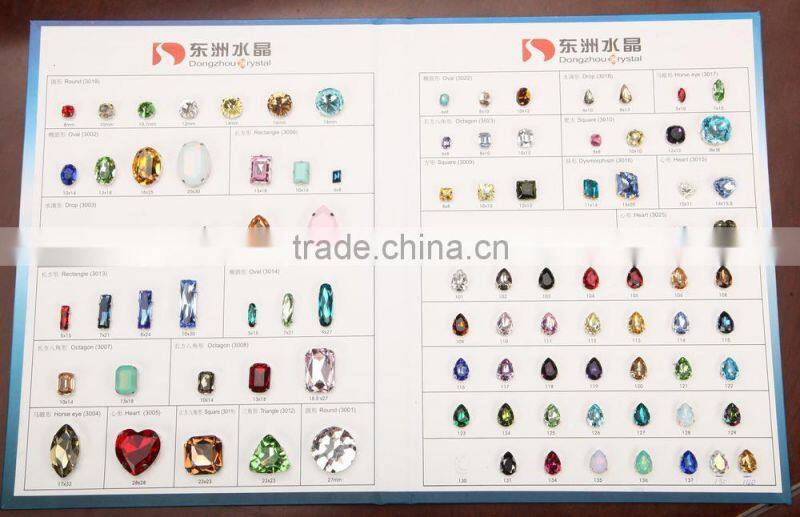 Pujiang factory directly sale pointback Oval crystal beads for graments