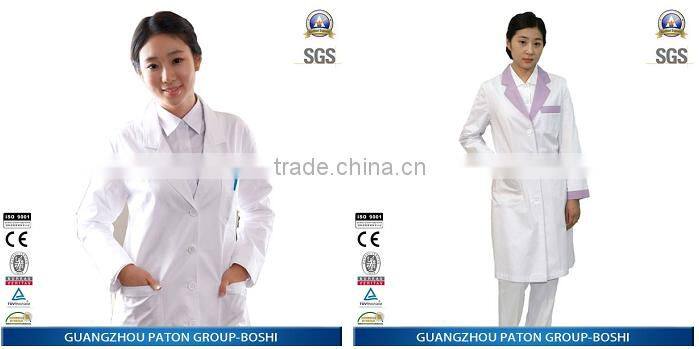 High Protect Funtion For New Design Long Sleeves Nurse White Uniform