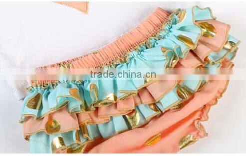 Wholesale baby clothing set , gold baby cotton outift, new style clothes in stock