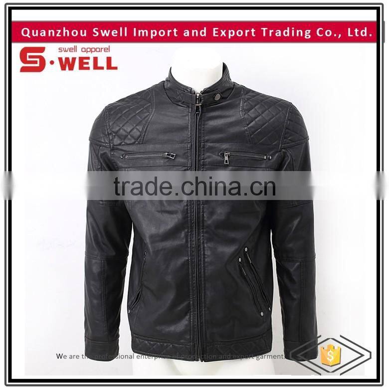 2016 wholesale fashion custom men pu motorbike jacket