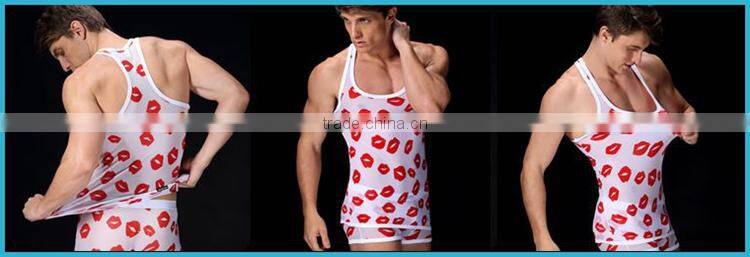 Free Sample Picture Of Man Vest Transparent Lip Printing Sexy Penis Manview Underwear SM29-2